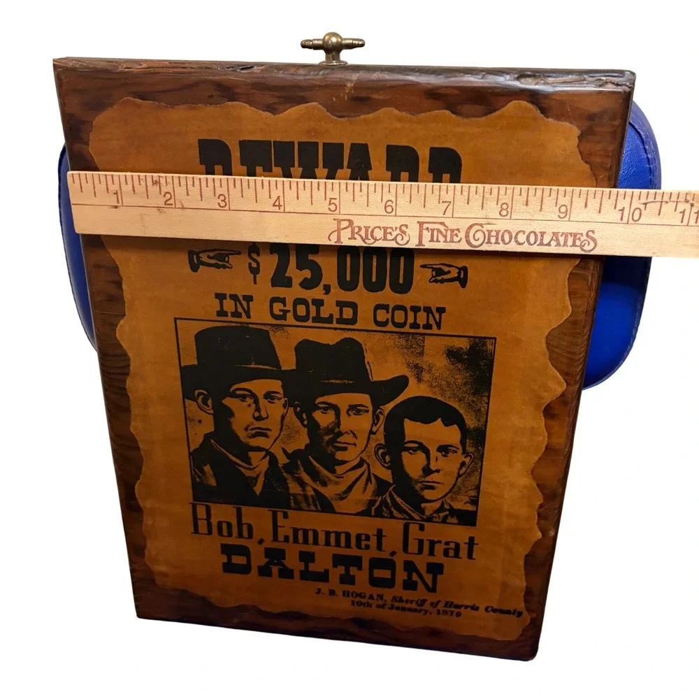 VTG Dalton Gang Wanted Poster Wood Plaque Wild‎ West Outlaw Wall Decor 12.5x9.5
